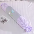 Almohada larga en forma de caramelo a cuadros morados y blancos con un centro gris - 60CM / Púrpura: Husky