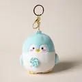 Adorable light blue and white penguin plush keychain featuring a sweet lollipop charm - 10cm / Glacier Blue