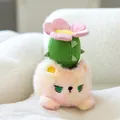Peluche gato cactus gruñón con flor, decoración de escritorio suave y llamativa. - Maceta de Gato con Cactus
