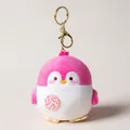Cute pink lollipop penguin plush keychain bag charm for women and girls backpack decoration - 10cm / Rose Red