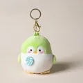 Adorable green penguin plush doll keychain featuring a cute blue lollipop charm - 10cm / Green
