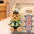 Porte-clés en peluche ours en peluche d'agent de police de la circulation mignon - 16cm / Ours Policier de la Circulation