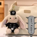 Porte-clés en peluche lapin mignon avec un uniforme de police tactique du SWAT - 16cm / Lapin Forces Spéciales