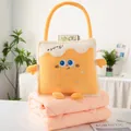 Lindo cojín de peluche de galleta 2 en 1 con manta acolchada rosa para la siesta - 35x35cm Plegado (100x150cm Desplegado) / Amarillo - Galleta de Queso