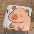 Cute cartoon capybara animal square seat cushion for office chairs and student use - Angry Capybara / Cooling Ice Silk-Memory Foam-40x40cm