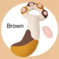 Brown cat paw shaped long body pillow for sleeping and leg support - 100cm / Brown