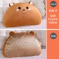 Dual-sided cute bear headboard pillow with cooling mat and soft crystal velvet - 50X35cm / Brown Bear