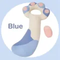 Blue cat paw shaped long plush pillow soft bolster for sleeping and leg support - 100cm / Blue