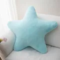 Cojín decorativo de peluche suave azul claro con forma de estrella para sofá y descanso - 80 cm / Azul