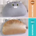 Cute dual-sided cat headboard cushion with soft velvet and cooling mat surfaces - 50X35cm / Cat