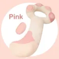 Pink and cream cat paw shaped plush long body pillow for sleeping and leg support - 100cm / Pink