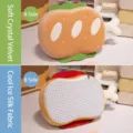 Cojín creativo de muslo de pollo con terciopelo de cristal y seda de hielo fresca - Estilo Burger de Pollo / 22x30cm / Naranja
