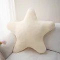 Suave cojín de peluche con forma de estrella color crema para decoración nórdica - 80 cm / Blanco