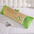 Almohada larga refrescante de terciopelo verde con lindo diseño de dibujos animados - Dinosaurio (Verde) / 80cm