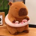 Schattige capibara knuffel met roze donutring, ideaal cadeau voor kinderen - 22cm / Eenhoorn Zwemring