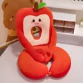 Red apple-shaped ice silk nap pillow with breathing hole for office and students - 25*50cm / Apple