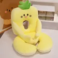 Cute yellow plush cartoon nap pillow with hollow design for office desk sleeping - 25*50cm / Pineapple