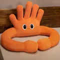 Soft creative orange hand-shaped plush pillow for office chair waist backrest support - 40*60cm / Orange