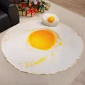 Manta realista con diseño de huevo frito y cojín de peluche para hogar creativo - Huevo Frito (Estilo Almacenable) / 100cm