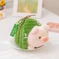 Cute plush piglet in green Zongzi costume keychain for Dragon Boat Festival gift idea - Pig Motif / Length 20cm