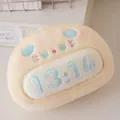Simpatico cuscino di peluche crema con ricamo orologio digitale 13:14 - Cuscino Gatto Confessione / 20cm