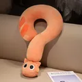 Almohada de cuello de peluche con forma de gato y signo de interrogación naranja - 55*32cm / Gato naranja