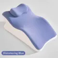 Almohada de cuña ergonómica multifuncional para un sueño y un apoyo muy cómodos. - Sin Reposacabezas / Azul Rosado