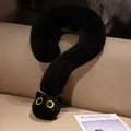 Lindo cojín cervical de peluche con forma de gato negro y signo de interrogación - 55*32cm / Gato negro
