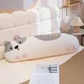 Cute cartoon cat long body pillow for sleeping, soft ice silk cooling fabric bed cushion - Husky / 80cm (No Inner)