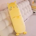 Adorable yellow cat cartoon plush long body pillow and back cushion for bed sleeping - Yellow Cat / 75 cm
