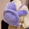 Cute purple plush turtle backpack featuring soft fuzzy shell and adjustable strap - 40CM / Purple