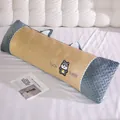 Almohada larga refrescante de felpa en gris y marrón con bordado de husky adorable - Husky (Gris) / 80cm