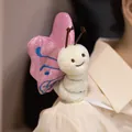 Peluche papillon rose et blanche mignonne conçue comme accessoire animal d'épaule doux - Fixation Épaule Papillon