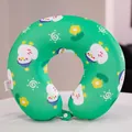 Almohada de cuello en forma de U verde con patrón de pato de dibujos animados y espuma - 32x28cm (Removible y Lavable) / Pato Verde