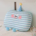 Cute striped blue memory foam nap pillow with cartoon smiley face and star hat design - 52*35*8cm / Sea Salt Blue (Ice Silk)