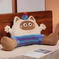Cute cartoon cat plush bed backrest reading pillow with lumbar support cushion - 65*40cm / Siamese Cat