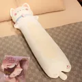 Cute long white cat plush body pillow for sleeping and comfortable leg support pillow - 70cm/0.65kg / White Bell Cat