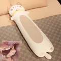 Soft cream white long cat plush pillow for sleeping and side-sleeping leg support - 70cm/0.65kg / Coffee Cream Bell Cats