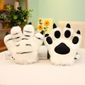 Zachte wit-zwarte pandapoot pluche handschoenen voor kinderen, voor- en achterkant - Tijgerklauw handschoenen / Wit / Grootte zoals Afgebeeld