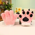 Zachte roze pluche dierenpoot handschoenen met zwarte klauwen voor cosplay en voor kinderen - Dinosaurierklauw handschoenen / Roze / Grootte zoals Afgebeeld