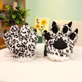 Zachte pluche luipaard dierenpoot handschoenen voor cosplay en kostuumfeestjes voor kids. - Luipaard Klauwhandschoenen / Grootte zoals Afgebeeld / Zwart-Wit Luipaardprint