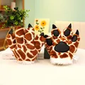 Pluche giraffe poothandschoenen cartoon dier winter handwarmer voor kind - Giraf Klauwhandschoenen / Grootte zoals Afgebeeld / Donkerbruin Girafpatroon