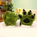 Harige groene monsterklauw pluche handschoenen voor cosplay en verkleedpartijen van kids - Dinosaurierklauw handschoenen / Grootte zoals Afgebeeld / Groen