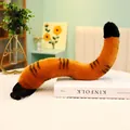 Pluche dierstaart met tijgerstrepen in oranje en zwart op een wit decoratief boek - Tijgerstaart Accessoire / 35cm / Bruin Tijgerprint