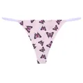 Women's pink seamless G-string thong with delicate butterfly print - XS / Bottoms / Pink Butterfly