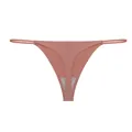 Comfortable seamless thong with thin straps in dusty rose color for breathable daily wear - XS / Caramel color