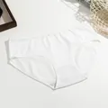 Comfortabele witte katoenen slips voor dames met ademend ontwerp en klein strikje detail - XS / Wit