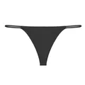 G-string noir sans couture à fines brides pour femmes en tissu à séchage rapide. - XS / Noir