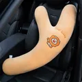 Lindo cojín de cuello de coche de felpa de león amarillo y almohada de cinturón - León