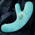 Almohada de viaje para coche en forma de Y con bordado de dinosaurio y texto - Dinosaurio